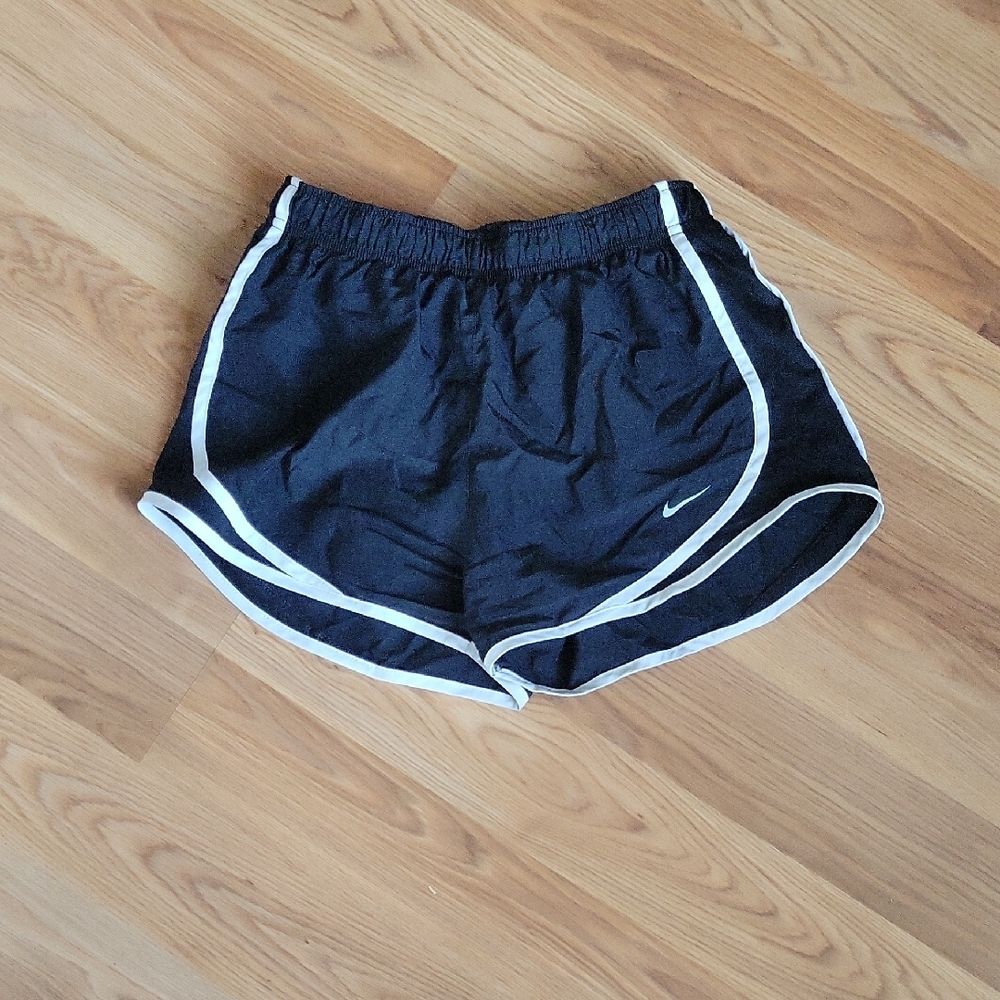 Nike Women's Black Athletic Shorts with White Trim S